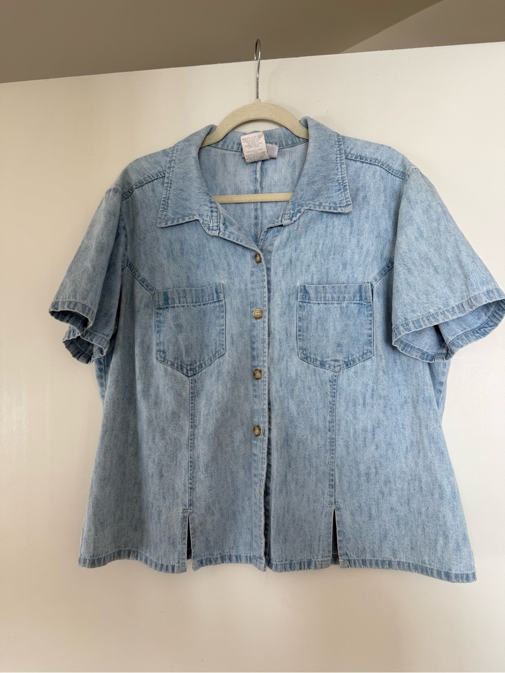 90s Chambray Denim Short Sleeved Shirt